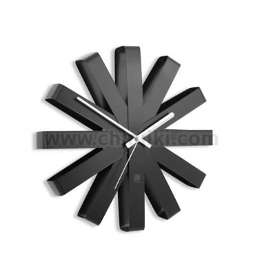 Стенен часовник в черен цвят RIBBON, UMBRA Канада