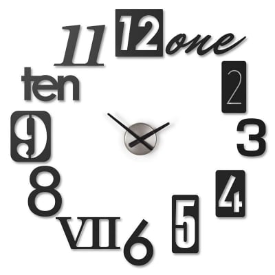 Стенен часовник NUMBRA, черен цвят, UMBRA Канада