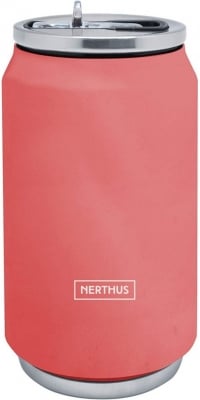 Стомен термос кенче 330 мл със сламка, цвят корал, Nerthus Испания