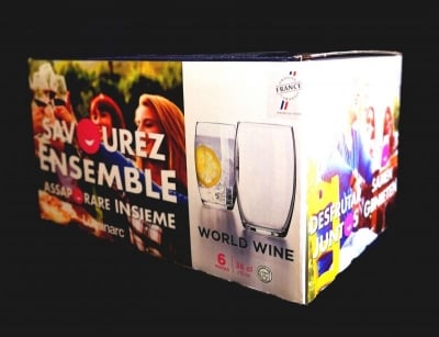 Чаши за вода 360 мл World Wine, 6 броя, Luminarc Франция