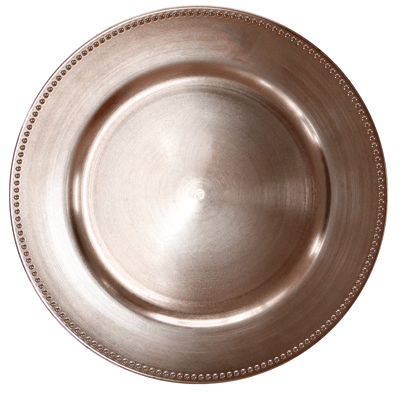 Подложна чиния с релефен кант 33 см OLD FASHIONED, цвят розово злато, полипропилен