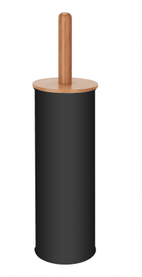 Четка за тоалетна с бамбукова дръжка, черен цвят