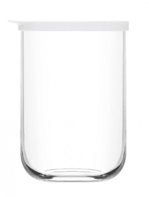 Стъклен буркан за съхранение 1000 мл DUO, бял капак