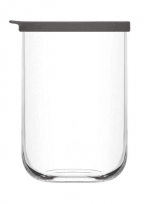 Стъклен буркан за съхранение 1000 мл DUO, сив капак