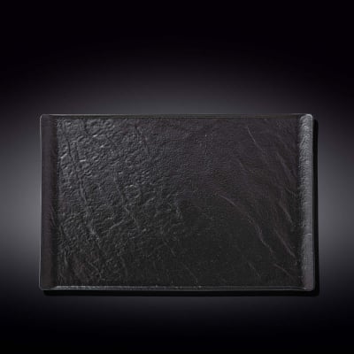 Порцеланово правоъгълно плато 38 x 24.5 см SlateStone, черен цвят, WILMAX Англия
