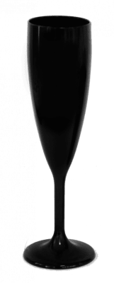 Чаша за шампанско 180 мл, черен цвят, поликарбонат
