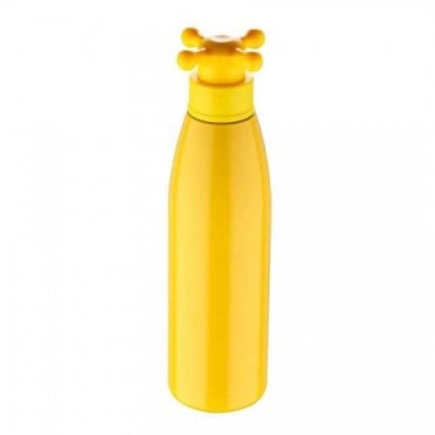 Стоманена жълта бутилка за вода 750 мл, капачка тип кранче, United Colors Of Benetton