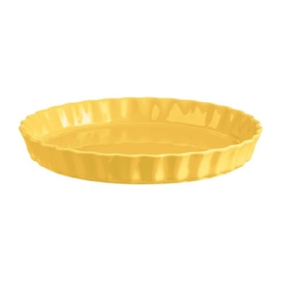 Керамична форма за тарт 29,5 см TART DISH, жълт цвят, EMILE HENRY Франция