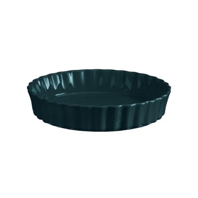 Керамична форма за тарт 28 см DEEP FLAN DISH, тъмнозелен цвят, EMILE HENRY Франция