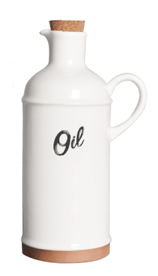 Порцеланова бутилка за олио / зехтин 430 мл, бял цвят, HELLA BLACK & WHITE