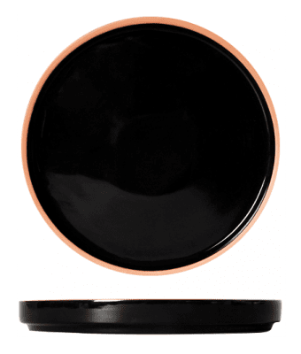 Порцеланова чиния 22 см, черен цвят, HELLA BLACK & WHITE