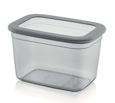 Правоъгълна кутия за съхранение 2.3 литра със силиконов капак, цвят антрацит, HOME