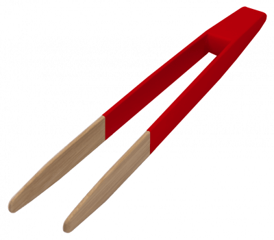 Бамбукова щипка с магнит 24 см, червен цвят, PEBBLY Франция