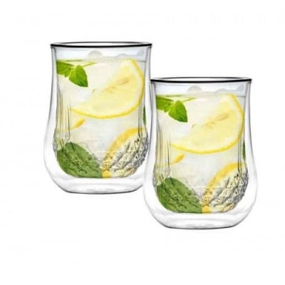 Двустенни чаши за вода / сок 300 мл DIAMANTE, 2 броя, Vialli Design Полша