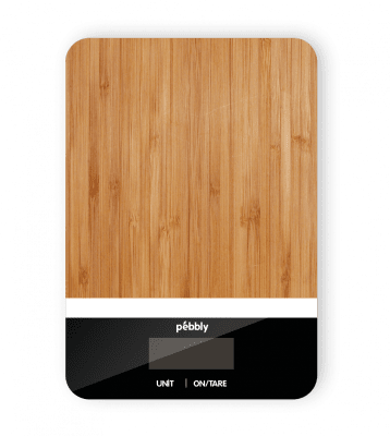 Електронна бамбукова кухненска везна, черен цвят, PEBBLY Франция