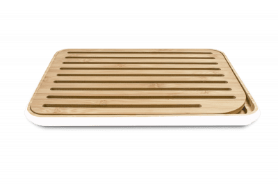 Бамбукова дъска за рязяне на хляб 35 х 25 см, бял кант, PEBBLY Франция