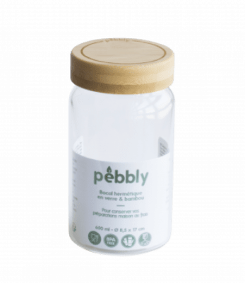 Стъклен буркан с херметическо затваряне 650 мл, PEBBLY Франция