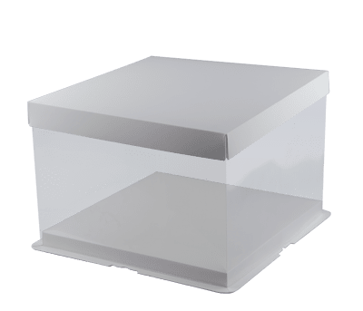 Квадратна кутия за торта 30 x 30 x 18 см за еднократна употреба