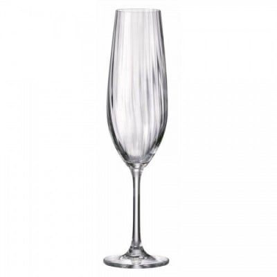 SARAH OPTIC чаши за шампанско 260 мл, 6 броя, Bohemia Royal Crystal