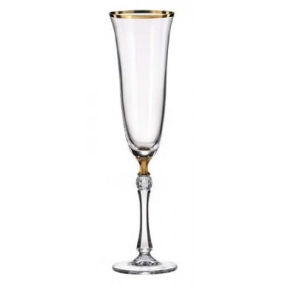 ZOYA GOLD чаши за шампанско 190 мл, 6 броя, Bohemia Royal Crystal
