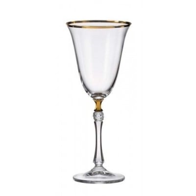 ZOYA GOLD чаши за вино 250 мл, 6 броя, Bohemia Royal Crystal