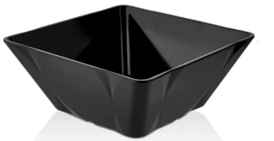 Меламинова квадратна купа  24 x 24 x 10 см, черен цвят