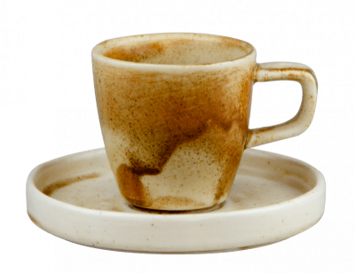 Порцеланова чаша с чинийка за еспресо кафе 90 мл, SAHARA