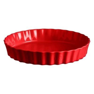 Керамична форма за тарт 32 см DEEP TART DISH, червен цвят, EMILE HENRY Франция
