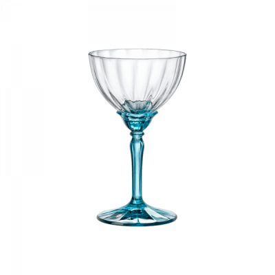 Чаши за мартини 240 мл със синьо столче FLORIAN BLUE, 6 броя, Bormioli Rocco Италия