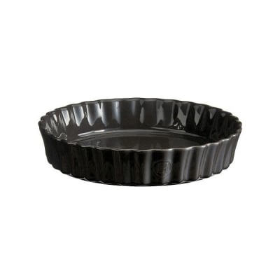 Керамична форма за тарт 24 см DEEP FLAN DISH, черен цвят, EMILE HENRY Франция