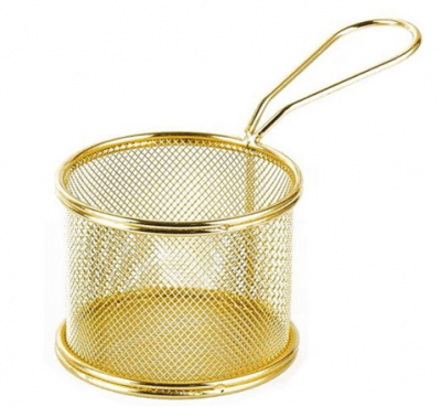 Метална кошничка за сервиране GOLD 13 x 13 см