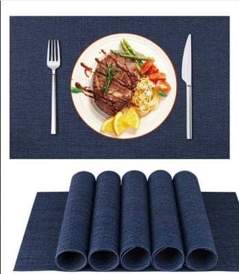 Правоъгълна подложка за хранене 45 x 30 см PVC, BEAUTIFUL BLUE, 6 броя