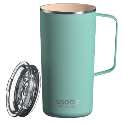 Термочаша с керамично покритие 600 мл TOWER MUG, цвят мента, ASOBU Канада