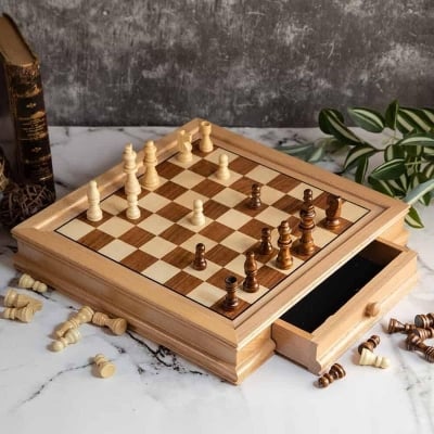 Дървен шах 33 см