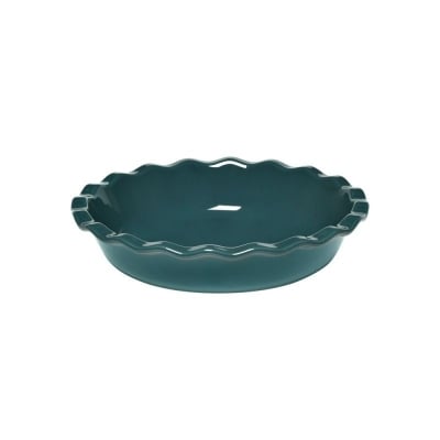 Керамична форма за пай 26 см PIE DISH, цвят синьо-зелен, EMILE HENRY Франция