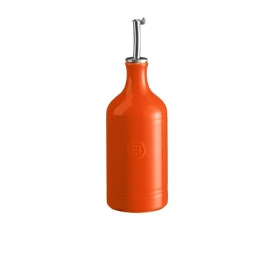 Керамична бутилка за олио 400 мл с дозатор OIL CRUET, оранжев цвят, EMILE HENRY Франция