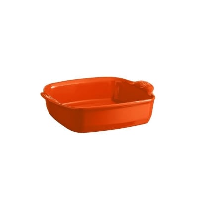 Керамична тава 22 x 22 см SQUARE OVEN DISH, оранжев цвят, EMILE HENRY Франция