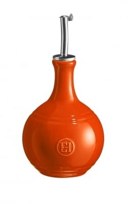 Керамична бутилка за оцет с дозатор 400 мл, VINEGAR CRUET, оранжев цвят, EMILE HENRY Франция