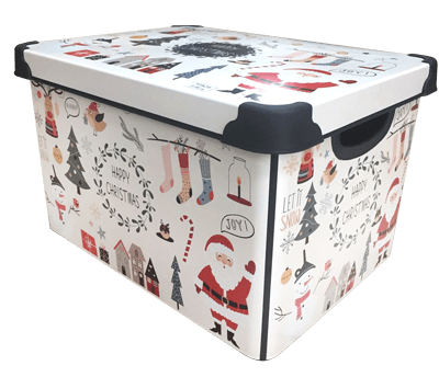 Коледна кутия за съхранение 22 литра CHRISTMAS WHITE