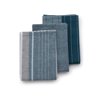 Комплект от 3 броя домакински кърпи за съдове 65 x 45 см PASADO, тъмно син цвят, KELA Германия