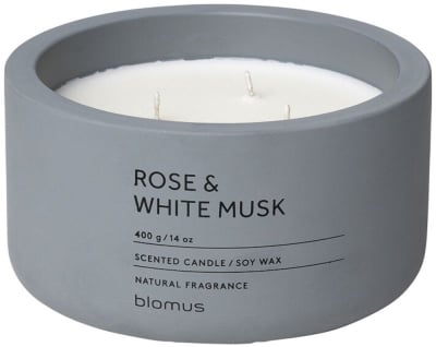 Ароматна свещ FRAGA, размер XL, Аромат Rose & White Musk, цвят FlintStone, BLOMUS Германия