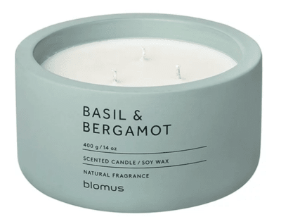 Ароматна свещ FRAGA, размер XL, аромат Basil & Bergamot, цвят Pine Gray, BLOMUS Германия
