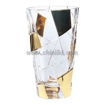 Crack GOLD кристална ваза за цветя 30.5 см Bohemia Crystal