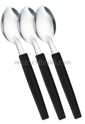 Лъжица за основно ястие с пластмасова дръжка 3 броя, черен цвят, BELIZE, Simonaggio Бразилия
