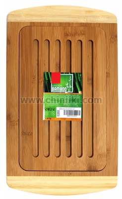 Бамбукова дъска за рязане на хляб с решетка 40 x 23.5 x 1.8 см