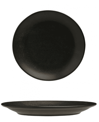 Порцеланова чиния 24 см, черен цвят, Porland Турция