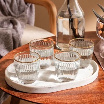 Стъклени чаши за уиски 290 мл, 6 броя, Splendid Gold Rim