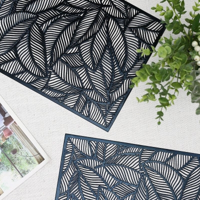 Подложка за хранене 45 x 30 см PVC Black Leaf