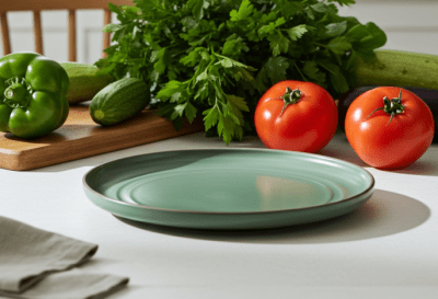 Керамична основна чиния с борд 25 см - Nordic GREEN