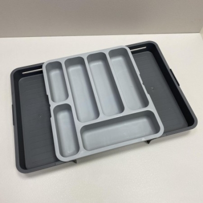 Разтегателен разпределител / органайзер за прибори, цвят сив, Baroness